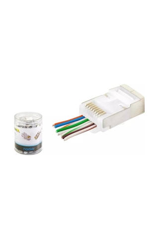 Nodar Nd2422 Beyaz Cat6 Ezrj45 Metal Açık Uçlu Soket 8p/8c - 100adet