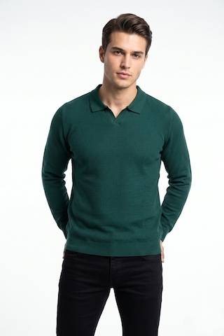 Foterman Erkek Spor Polo Yaka Mevsimlik Kazak Bgl-st05444 Yeşil