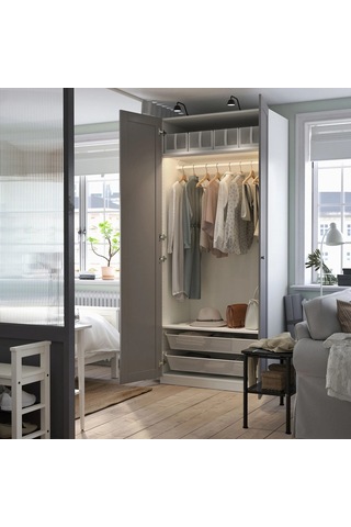 Ikea Beyaz Geniş Kapaklı Gardırop 100x60x236 Cm