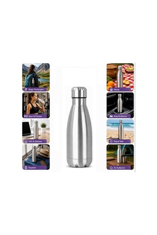 Sn-25711 Şişe Tipi 350 Ml. Paslanmaz Çelik Termos Renkli
