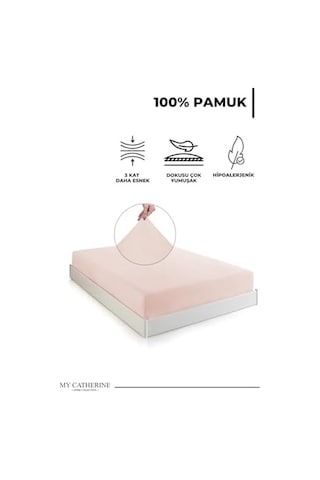 Lastikli & Hipoalerjenik Çarşaf%100 Pamuk Penye Kumaş Somon 120x200, Luxcarsaf Abanoz