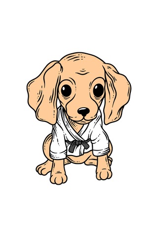 Paybuy Çocuk Kısa Kollu Baskılı Tişört Karate Köpek Figürlü Rahat Kesim Siyah