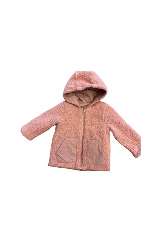 Verscon Kız / Erkek Bebek Peluş Fermuarlı Kapüşonlu Mont-11357-gül Kurusu Gül Kurusu