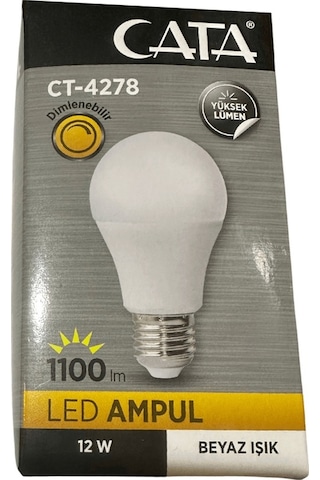 Cata Ct-4278 12w 6400k Beyaz Işık Dimlenebilir E27 Duylu Led Ampul