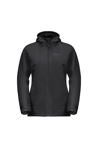 Jack Wolfskin Moonrise 3IN1 Kadın Su Geçirmez Outdoor Mont Siyah