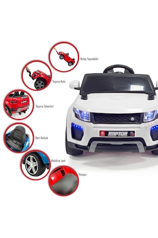 Akülü Araba 12 Volt Uzaktan Kumandalı Raptor Gt Deri Koltuk