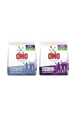 Omo Active Fresh Deterjan Beyazlar 4 KG + Renkliler 4 KG