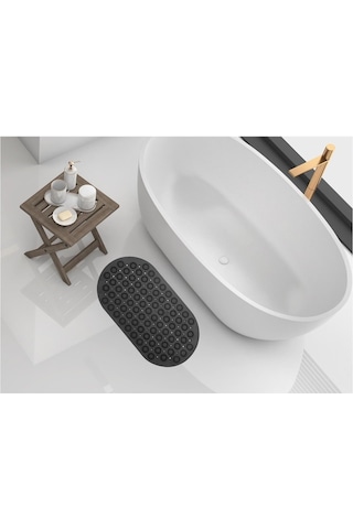 Massage Bath Mat Masajlı Vantuzlu Banyo & Duş Kaydırmazı Paspası Antrasit Gri