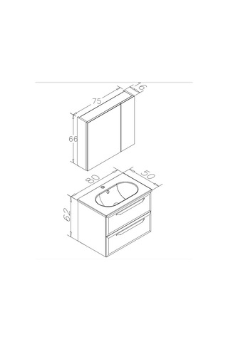 Orka Nuvola 80 Cm Mdf Gri Banyo Dolabı Takımı Gri