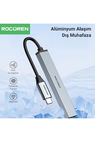 Rocoren Type-c 5gbps 4 Portlu Usb-a 3.0 Çoklayıcı Dönüştürücü Hub
