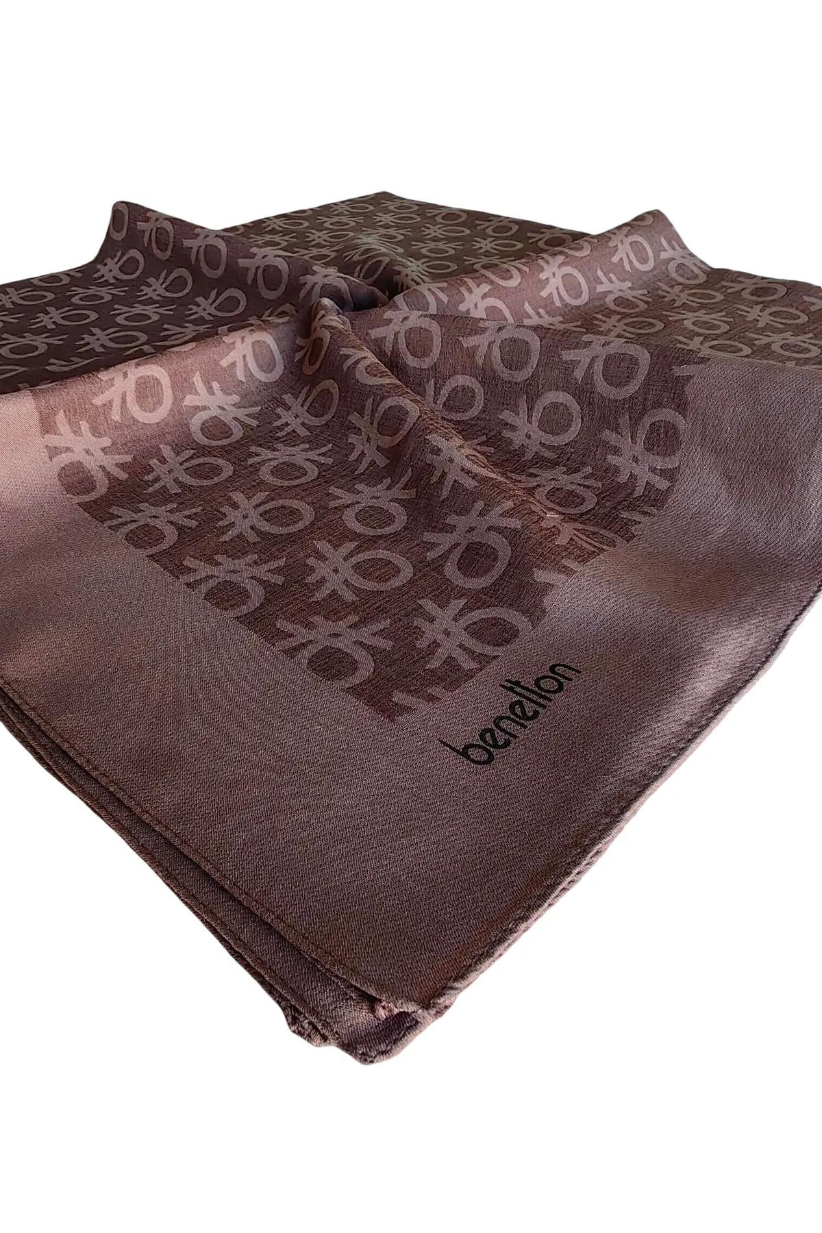 United Colors Of Benetton Benetton Elegante Monogram Eşarp 1024 Koyu Kahve
