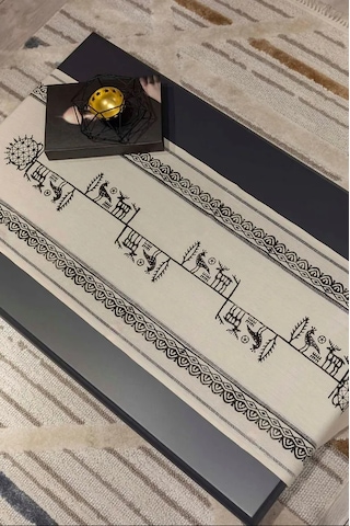 %100 Doğal El Dokuması Pamuk Keten 2'li Kırlent Kılıfı Ve Runner