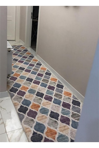 STY Home Rainbow Kaymaz Tabanlı Makinede Yıkanabilir Halı Kilim Yollu Renk