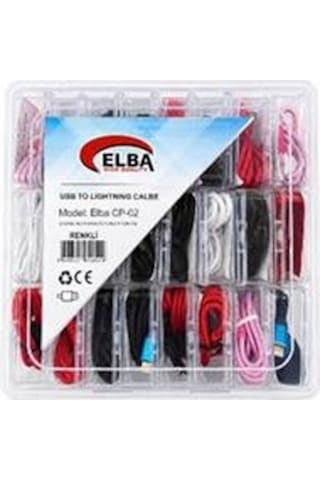 Elba Cp-02 Şeffaf Kutulu Usb To Lightning Kırmızı,beyaz,pembe,siyah,lacivert 24lü Şarj Kablosu