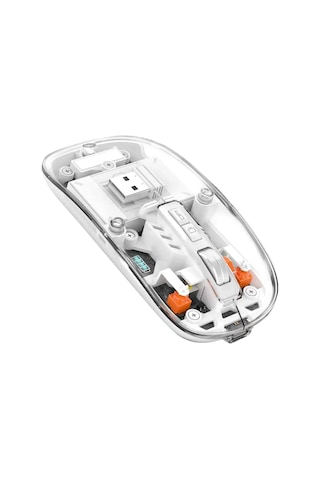 Sessiz Tıklama Çift Modlu Bluetooth Alıcı Şeffaf Mouse