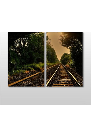 Tren Rayları Kanvas Tablo 100x90cm