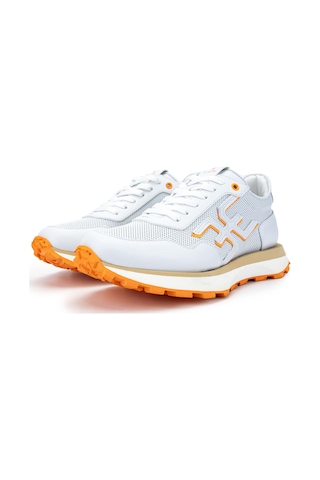 Fabi Erkek Hakiki Deri Beyaz/turuncu Sneakers & Spor Ayakkabı 510 Fu0876b Erk Ayk Y24 Bıanco/arancıo Çok Renkli