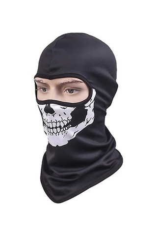 Ankashop Rüzgar Geçirmez Kurukafa Maske Balaklava Beyaz - Siyah
