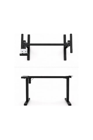 Elektrikli Yükseklik Ayarlı Masa İskeleti Tablasız, 70 Kg Taşıma Kapasiteli, 60 120 Cm Tabla Uyumlu Siyah