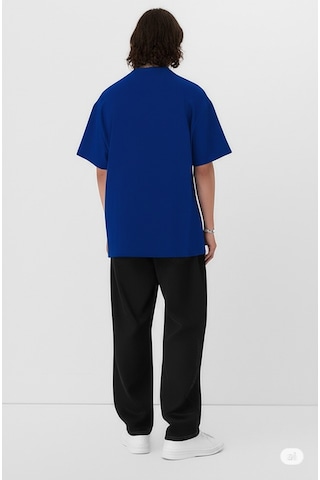 Nevermind Baskılı Oversize Tişört Erkek Streetwear T-shirt Lacivert