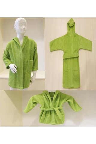 Bebek Bornozu Çocuk Bornozu Bukle Pamuklu Kapşonlu Bornoz