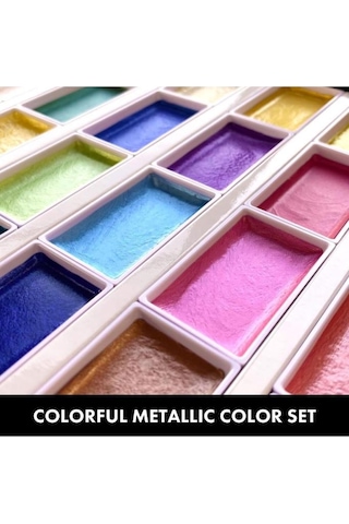 Kuretake Gansai Tambi Metalik Yaldız Tablet Sulu Boya Seti 24 Renk Set Mc20/24v/nw2a Diğer