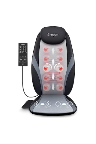 Eragon ERG-782 Ovmalı Isıtmalı Masaj Koltuğu Minderi Masaj Aleti Siyah