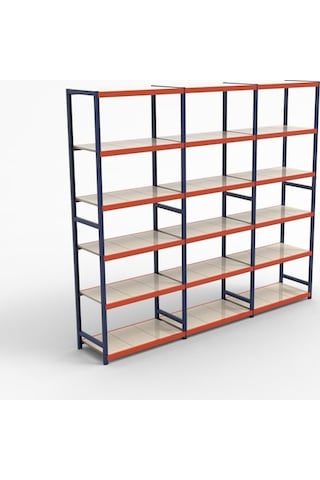 Raf Burada 4 Katlı Depo Rafı - 300-350 Kg Taşıma Kapasiteli Hafif Rack Raf- 40x90x200 cm