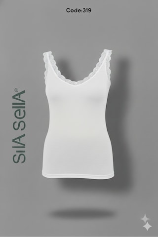Belpa Sıla Sella Dantelli Atlet Siyah