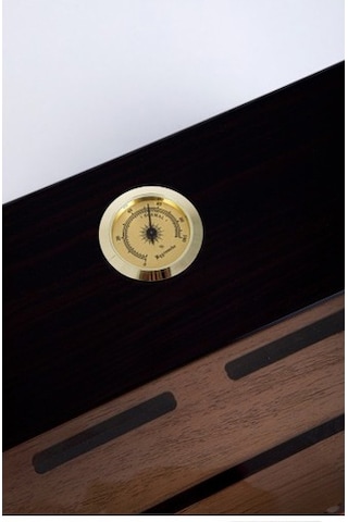 Yarım Cam Tavan Puro Humidor / Puro Saklama Kutusu - Siyah 0199