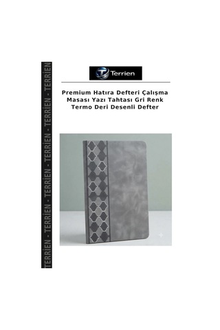 Premium Hatıra Defteri Çalışma Masası Yazı Tahtası Gri Renk Termo Deri Desenli Defter Çok Renkli