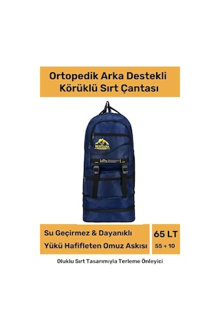 Carlburn Ortopedik Su Geçirmez Konfor Modeli Fermuarlı Büyük Boy Çok Gözlü Bölmeli Kamp Outdoor Sırt Çantası Çok Renkli