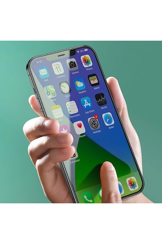 Baseus Apple Uyumlu iPhone 12 Pro Max 6.7 0.30mm Full Tempered Cam Ekran Koruyucu 2set Anti-bluelight