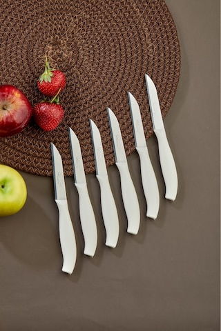 Cooker 6 Lı Lüx Paslanmaz Çelik Sebze Ve Meyve Bıçağı Beyaz