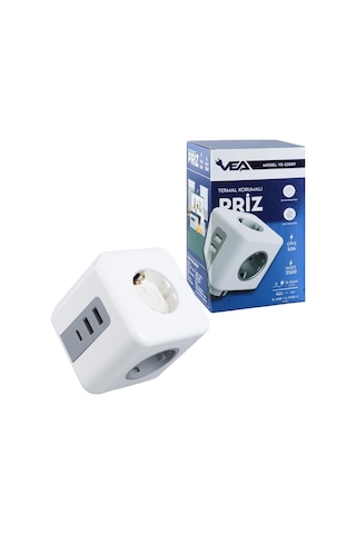 Vea Ve-23089 3 Soketli 2xusb+type-c Çocuk Ve Termal Korumalı Priz