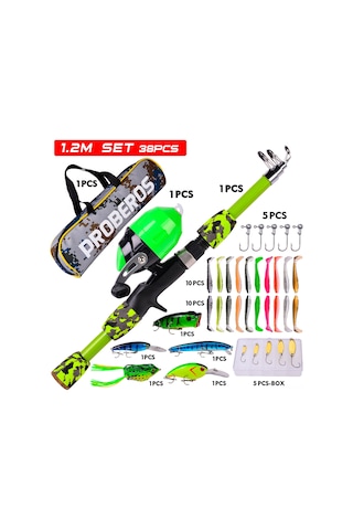 Neevoyu 1.2m Çocuk Olta Takımı - Hafif Kamış, Olta Makinesi Ve Yem Seti İle Pratik Av Malzemesi