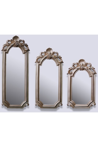 Lucia 3'lü Ayna Vizon Koyu Ceviz