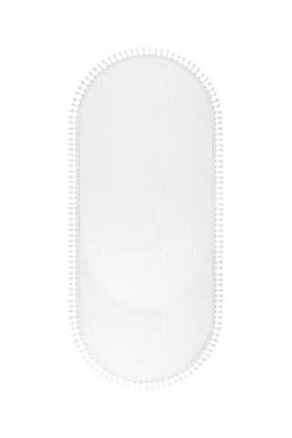 Vl Yuvarlak Comfort Ponpon Saçaklı Peluş Oval Beyaz Ponpon