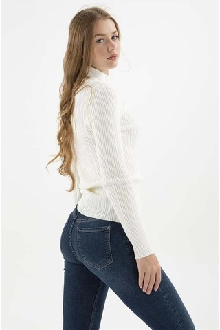 Fashion Friends Kadın Yarım Balıkçı Kazak 23k0389k1 Ekru
