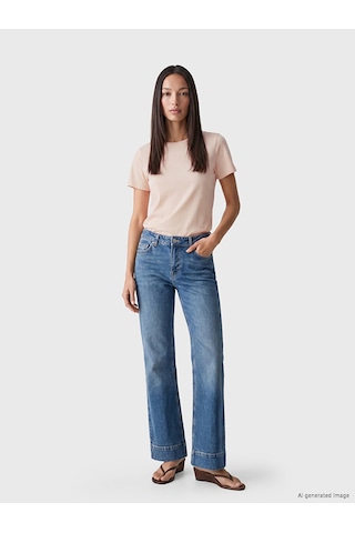 Lcw Everyday Pembe Bisiklet Yaka Dar Fit Kadın Tişört