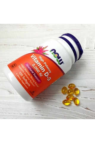 Now Foods Vitamin D3 High Potency 2000 IU 120 Softgels