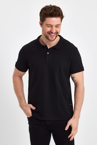Nemonti Premium Penye Polo Yaka T-shırt Siyah