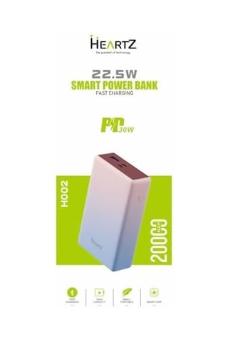H002 20000 Mah Power Bank Pd 30w Ve Usb 22.5w Fast Hızlı Şarj Dahili Type C Ve Lightning Kablolu Dünya Standartlarına Uygun Polymer Batarya Birebir Amper Powerbank Kırmızı
