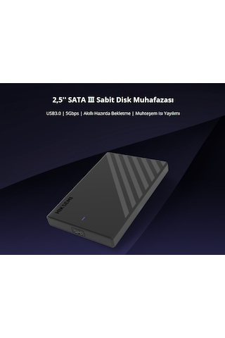 Hiksemi Hs-hub-mhb201 Usb3.0 25" Disk Kutusu. Ssd Ve Hdd Destekler 5gbps Siyah Win Mac-os Linux Android 1923