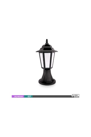 ACK Perge Bahçe Aydınlatması E27 Set Üstü Dekoratif Armatür 42cm Siyah