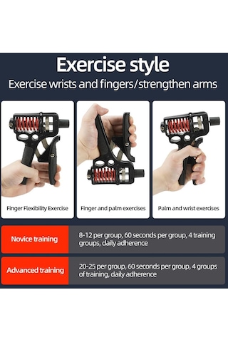 Valkyrie 5-165kg Profesyonel El Bilek Ve Kol Güçlendirici Kavrama Egzersiz Aleti Ayarlanabilir El Yayı Siyah