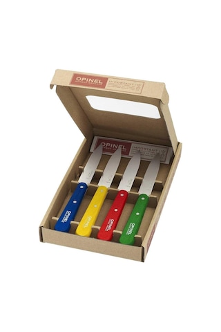 Opinel No112 4'lü Klasik Renkli Soyma Kamp Bıçağı 10 CM Kahverengi