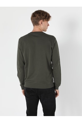 Colin's Regular Fit Kabartma Yazılı Haki Erkek Sweatshirt CL1055797_Q1.V2_KHA