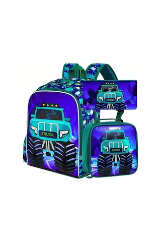 Maxaccess 16 Lan Di Lan Car 3lü Sırt Çantası Seti Erkek Çocuk Okul Çantası Beslenme Çantası Yeşil Siyah 16 Farklı Renk