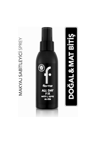 Flormar Mat Bitişli Makyaj Sabitleyici Sprey - All Day Fix Setting Spray 125 ML- 000 - 8682536023092